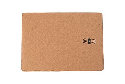Khaki - Cork Mousepad with Wireless Charger