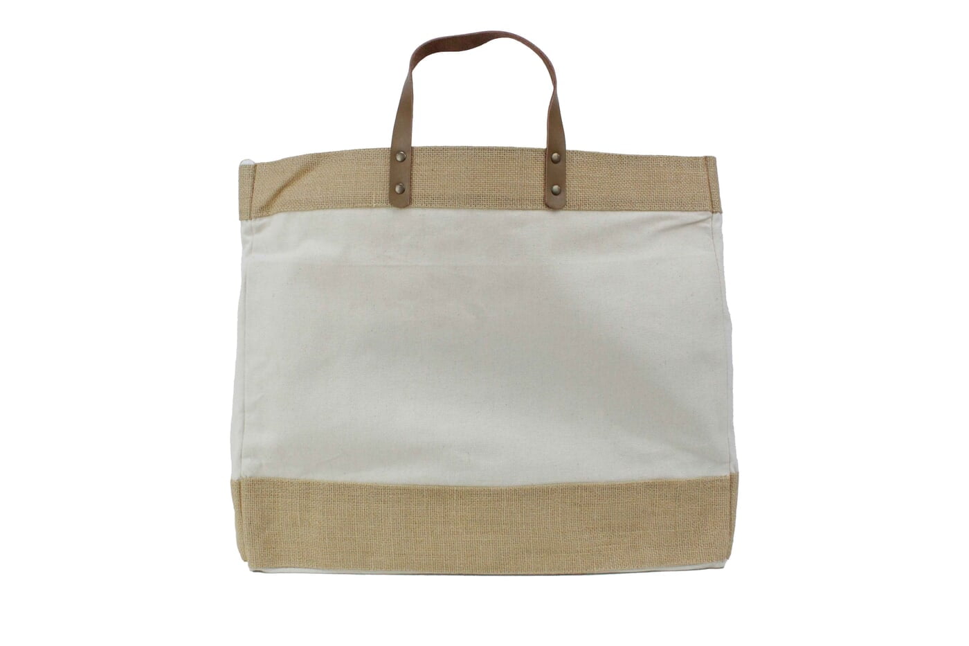 Zaken - Canvas+Jute Bag with Leather Handle