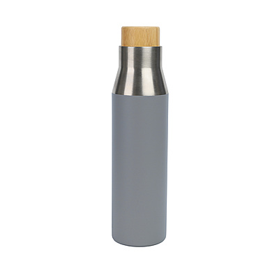 Quench - Vacuum Bottle with Bamboo Lid-Grey